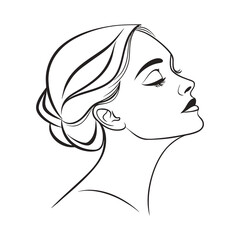 Minimal Line Art Portrait,  Minimalist line art woman face