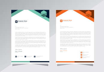 letterhead design template with  blue, and orange color. creative modern letter head design template for your project. letterhead, letter head, Business letterhead, vetcor eps 10