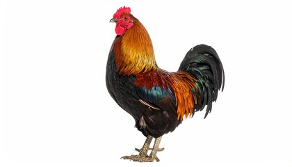 Fototapeta premium Rooster profile against white