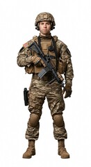 Fototapeta premium soldier on white background
