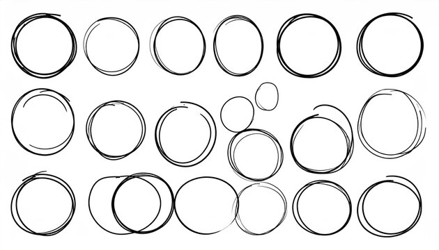 Hand-drawn circular doodles