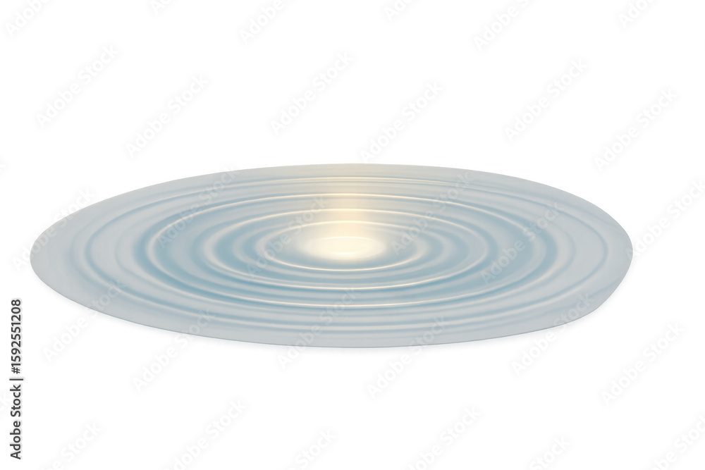 Poster water ripples spreading radially across transparent surface, generating calming visual wave pattern