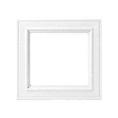 Empty white wooden picture frame isolated on transparent background