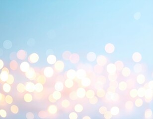 Delicate, pastel bokeh on a soft blue background