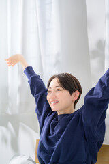 A Japanese woman who wakes up