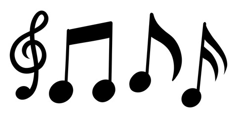 Naklejka na ściany i meble 音符　メロディ　ト音記号　シンプルなアイコンセット