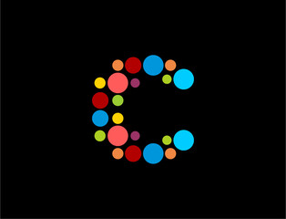 Colorful letter c logo design