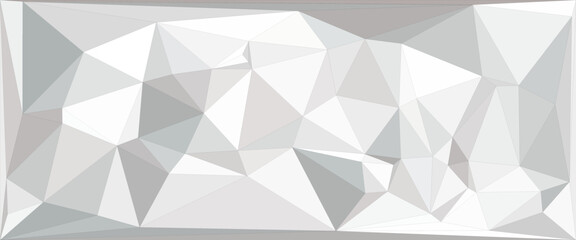 Abstract Low Poly Gray and White Geometric Background Art with Triangular Patterns