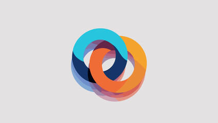 Modern abstract logo design with intertwined circles in vibrant colors