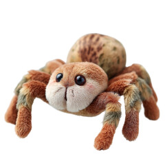 Transparent halloween spider decoration spooky home plush toy indoor setting close-up view festive concept