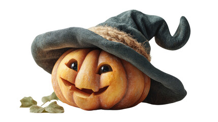 Transparent halloween pumpkin character festive decoration studio background playful atmosphere