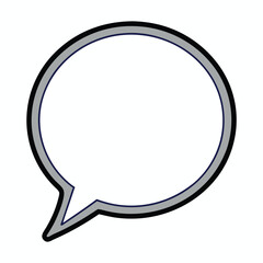 Outline speech bubble on white background