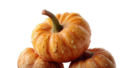 Transparent halloween pumpkins stacked on festive decor seasonal atmosphere close-up view