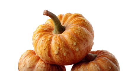 Transparent halloween pumpkins stacked on festive decor seasonal atmosphere close-up view