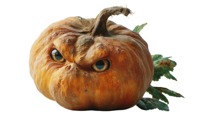 Halloween transparent pumpkin with unique features nature setting creative photography spooky atmosphere