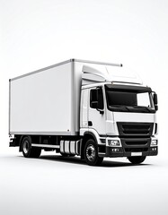 White delivery truck, studio shot