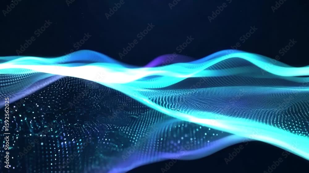 Poster minimalist video placeholder with file name displayed centrally and graphic elements on left and rig