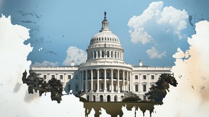 Thought-provoking representation reflecting political power and history.
