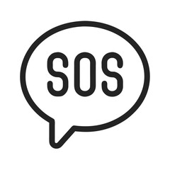 Sos message in a speech bubble icon