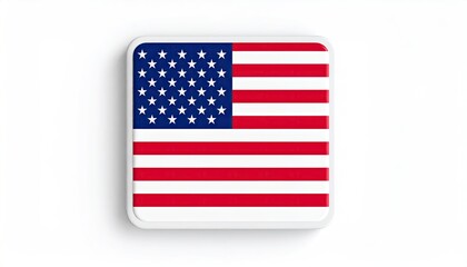 White square icon with the US flag