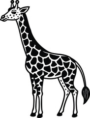 Obraz premium Charming illustration of a giraffe with a long neck perfect for coloring and educational purposes
