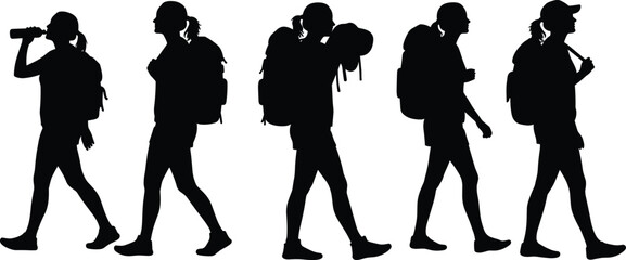 Silhouettes of dog and cat breeds, German Shepherd, Dachshund, Corgi, domestic cats, animal companions, pet vector illustration, black graphic design