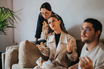 A group of students share breakfast, engaging in conversation and enjoying downtime during a school...