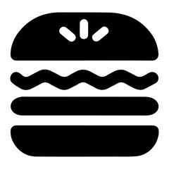 Black vector hamburger or burger icon