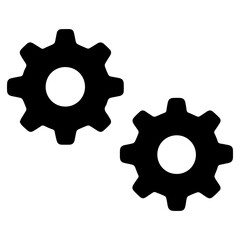 Two black vector gears