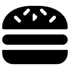 Black vector hamburger or burger icon