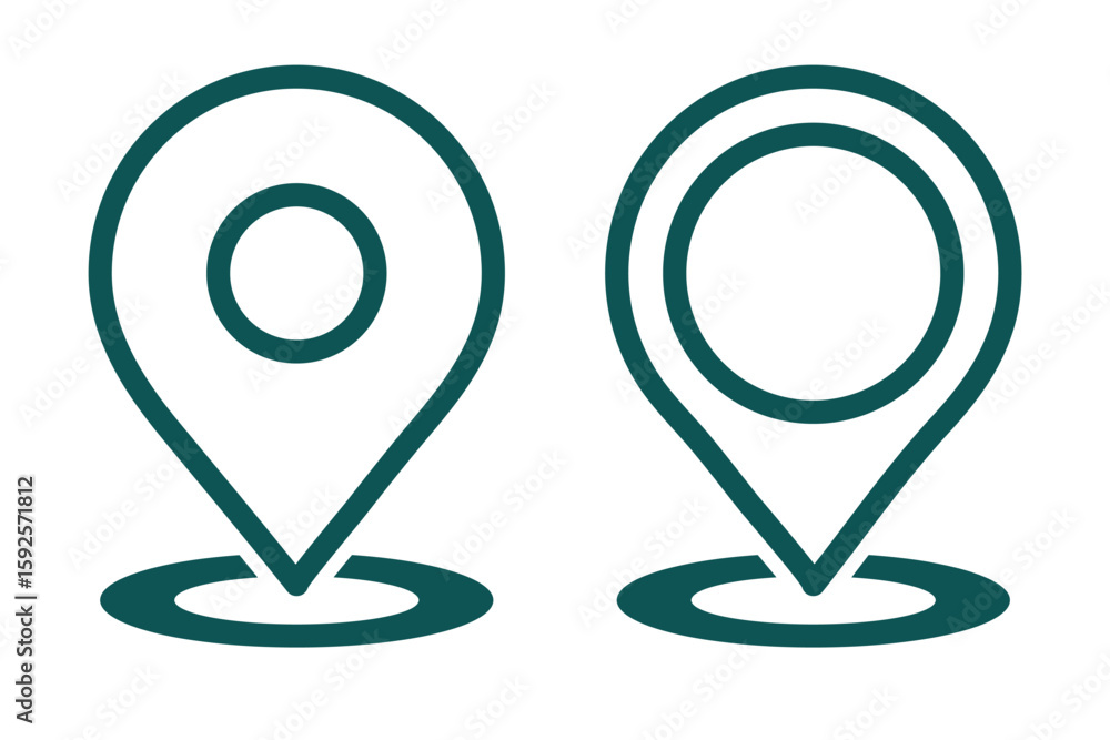 Aufkleber location vector outline icon set. point illustration sign collection. geolocation gps tag icons set.