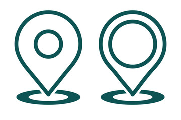 Location vector outline icon set. Point illustration sign collection. Geolocation GPS tag icons set. Place logo. GPS map location icon. Map navigation line style symbol. Stock icon.