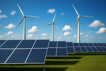 Solar Panels and Wind Turbines - Renewable Energy Landscape