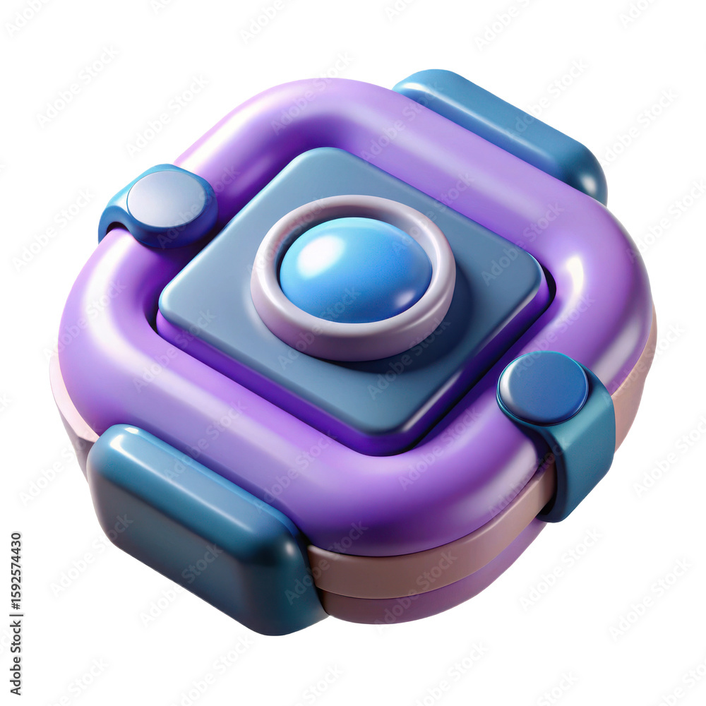 Poster isometric game asset futuristic device interface ui element design render illustration graphic objec