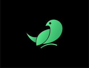 Simple lime green bird logo