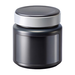 Black cosmetic jar mockup product packaging container beauty cream skincare blank label design template 100ml