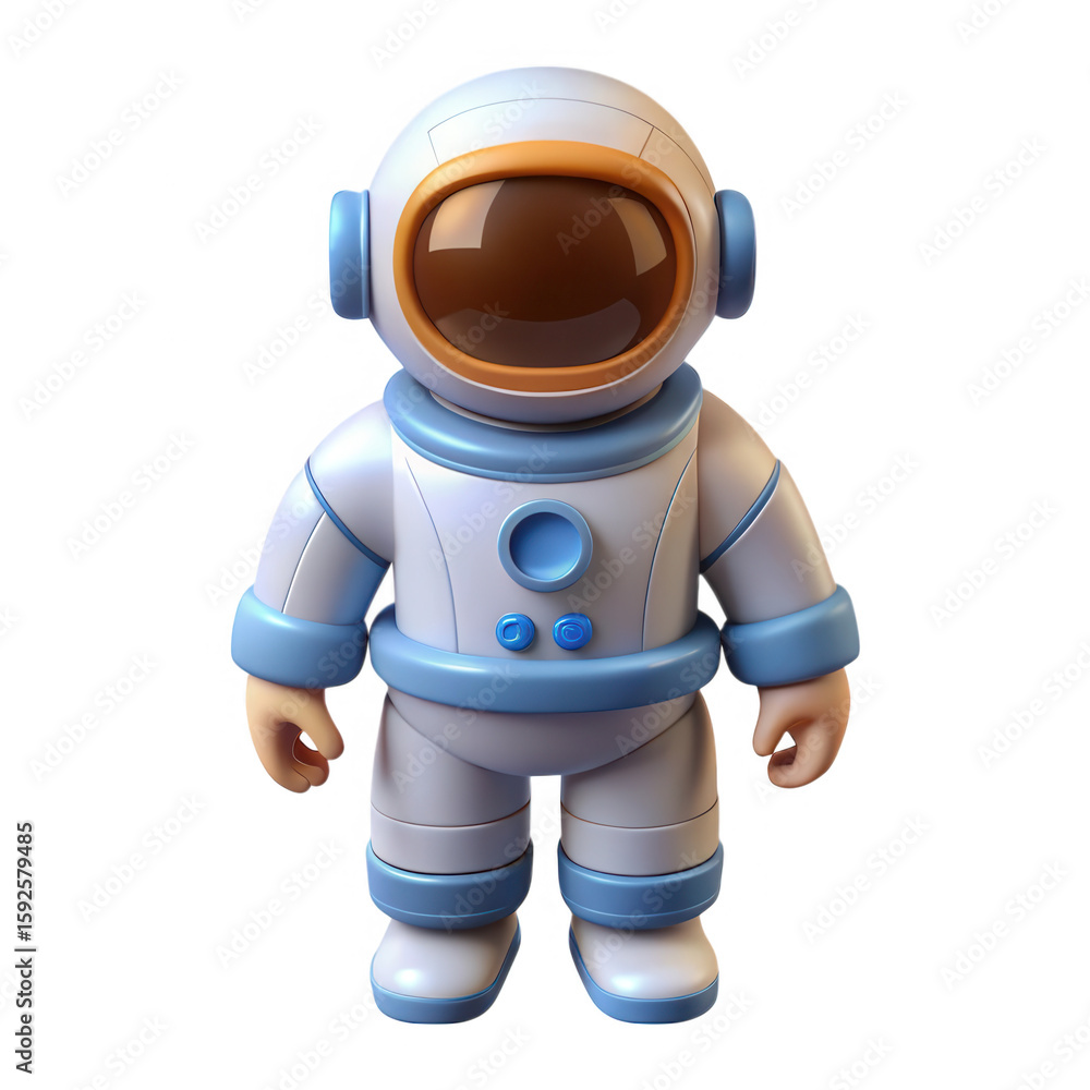 Poster 3d astronaut character isolated on transparent background