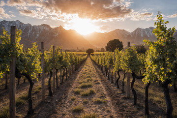 Naklejka premium vineyard mendoza argentina wine, wine cellar, grapes, vines