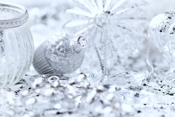 Close-up of a Christmas decoration. Soft focus.	