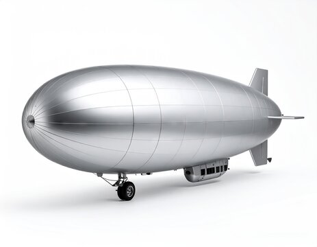 Silver blimp on white background - Powered by Adobe
