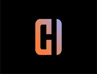 Modern monogram design with gradient effect