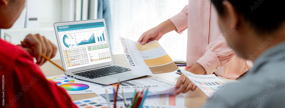 Poster spreadsheet document information financial startup concept. data and graphs in spreadsheet documents