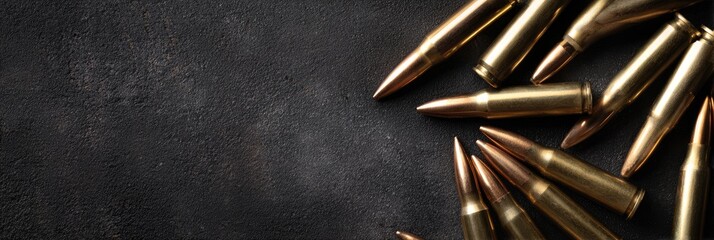 Ammunition on Dark Surface