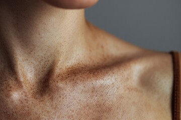 Close-up of a woman's neck and upper chest
