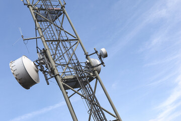 Metal pylon and blue sky