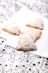 Christmas cookies on bright background. Soft focus. Close up.	