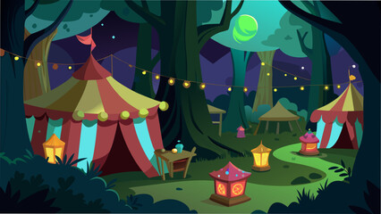circus tent in the woods