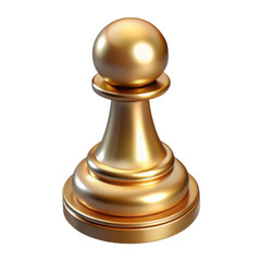 Golden chess pawn piece illustration for strategy games and board game design and chess tournament visuals