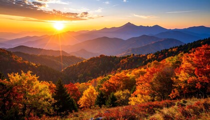 Autumn sunset over Appalachian Mountains