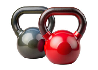 Pair of gym Kettlebells  isolated on transparent background